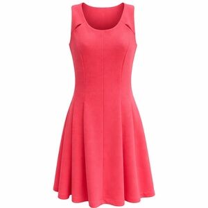 ELLE Melon Mini Ribbed Peekaboo Summer Flirty Sun Dress, Size 6